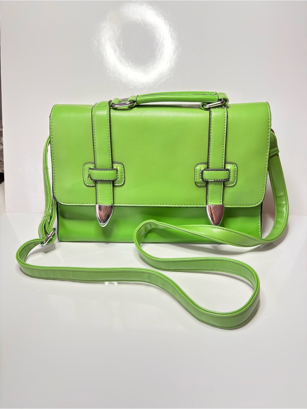 Bright Green Crossbody Satchel